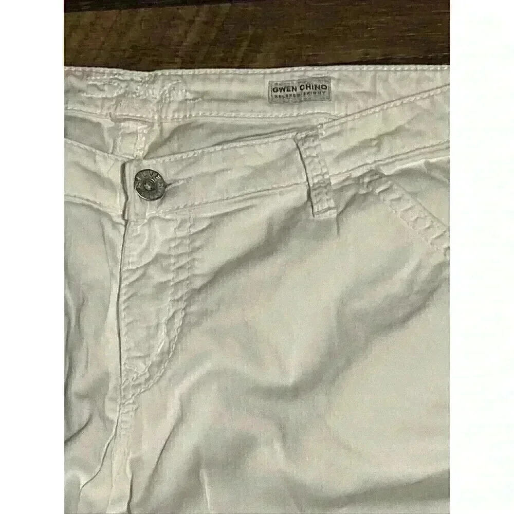 Silver Jeans Gwen Chino Relaxed Skinny Women's Size 34x29.5 White Pants - Picture 8 of 11
